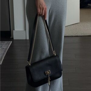 DKNY Black Handbag with Gold Details
